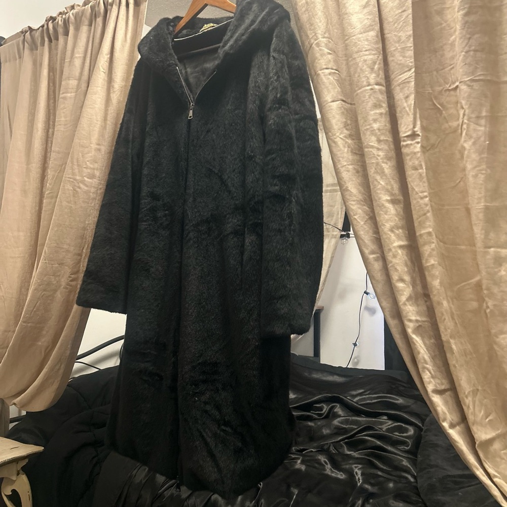 Black Faux Fur Coat